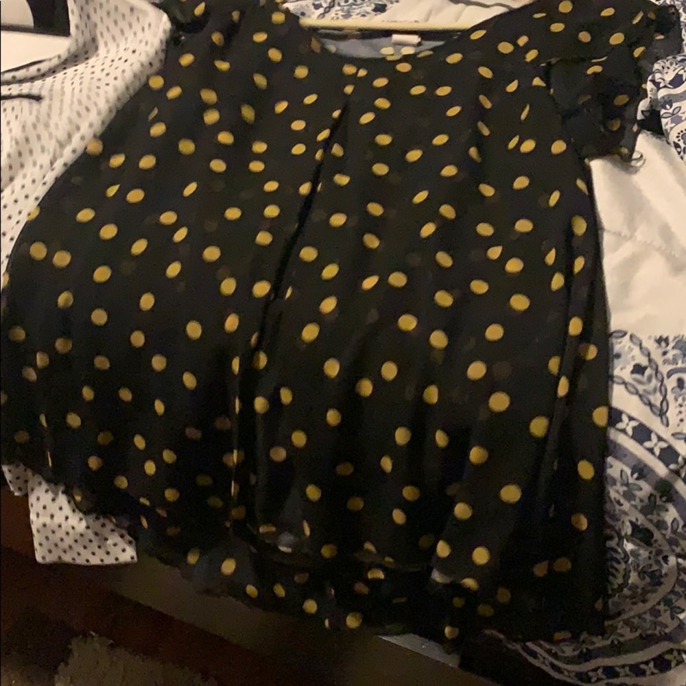 Black with polka dot blouse